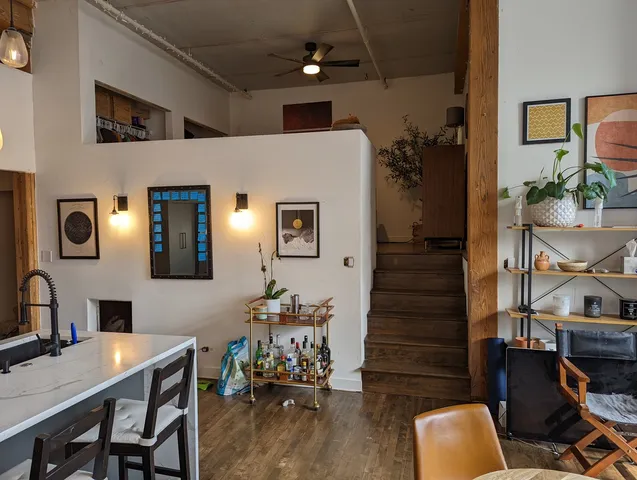 a living room with furniture