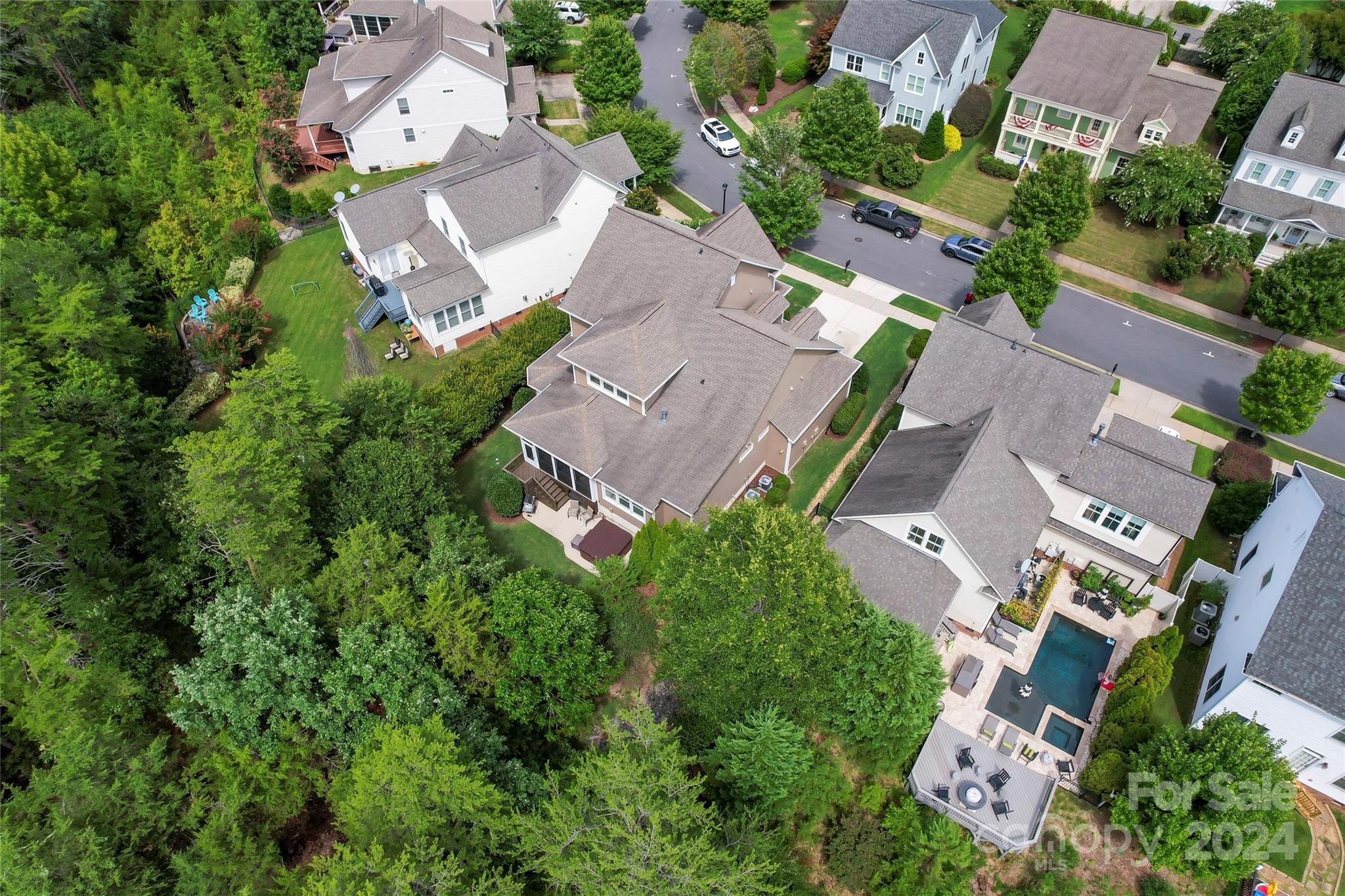 6059 Daphne Circle Fort Mill, SC 29708 - Photo 46 of 48 an aerial view of residential house with outdoor space and trees all around