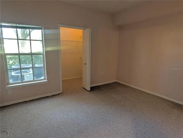 an empty room with a window