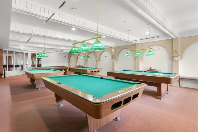 a room with pool table