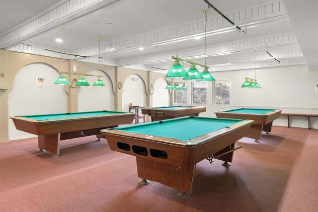 a room with pool table