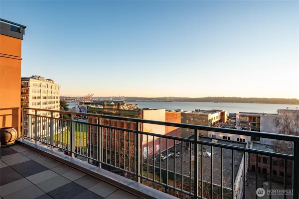 a view of city from a balcony