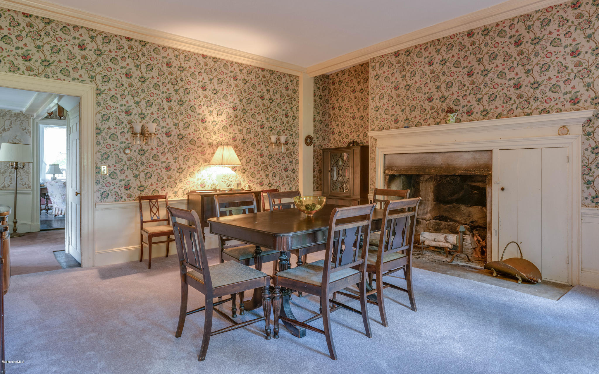 1385 State Road Richmond, MA 01254 - Photo 16 of 25 a view of a dining room with furniture and a chandelier