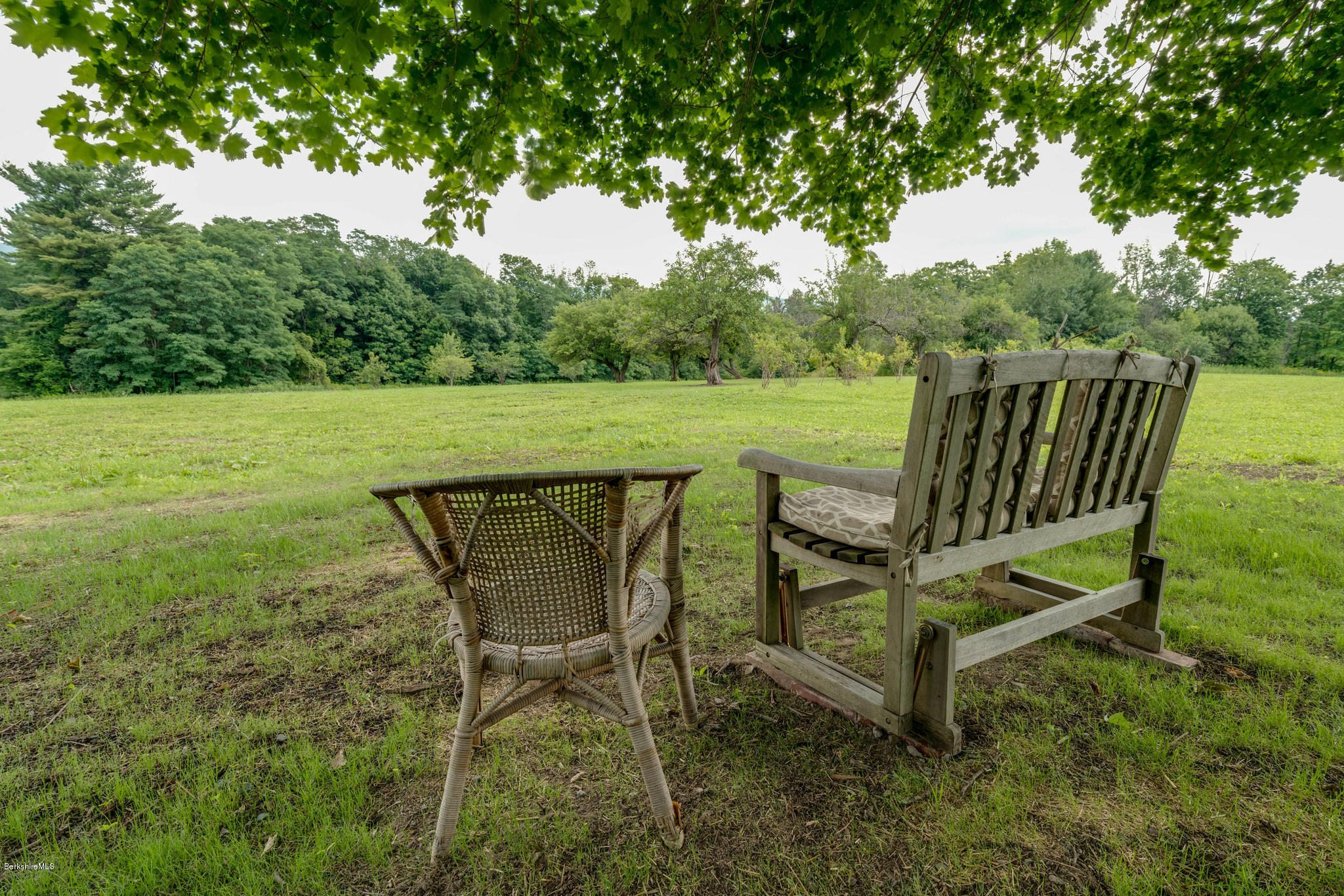 1385 State Road Richmond, MA 01254 - Photo 25 of 25 a view of a bench in the garden near a lake