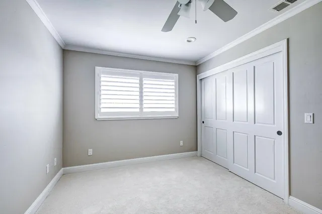 a view of a swimming pool from a yard