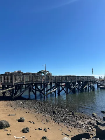 a view of a lake with a beach