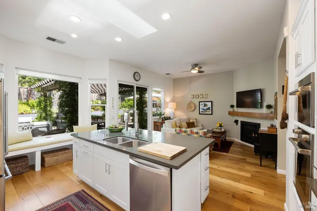 a view of a house with patio outdoor seating area