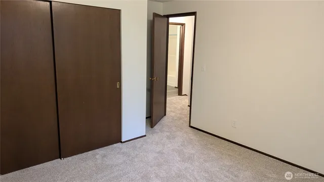 an empty room with closet