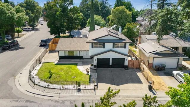 an aerial view of a house