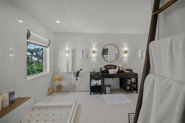 a view of a balcony with an ocean