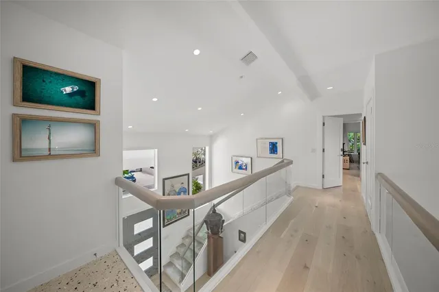 an aerial view of a house