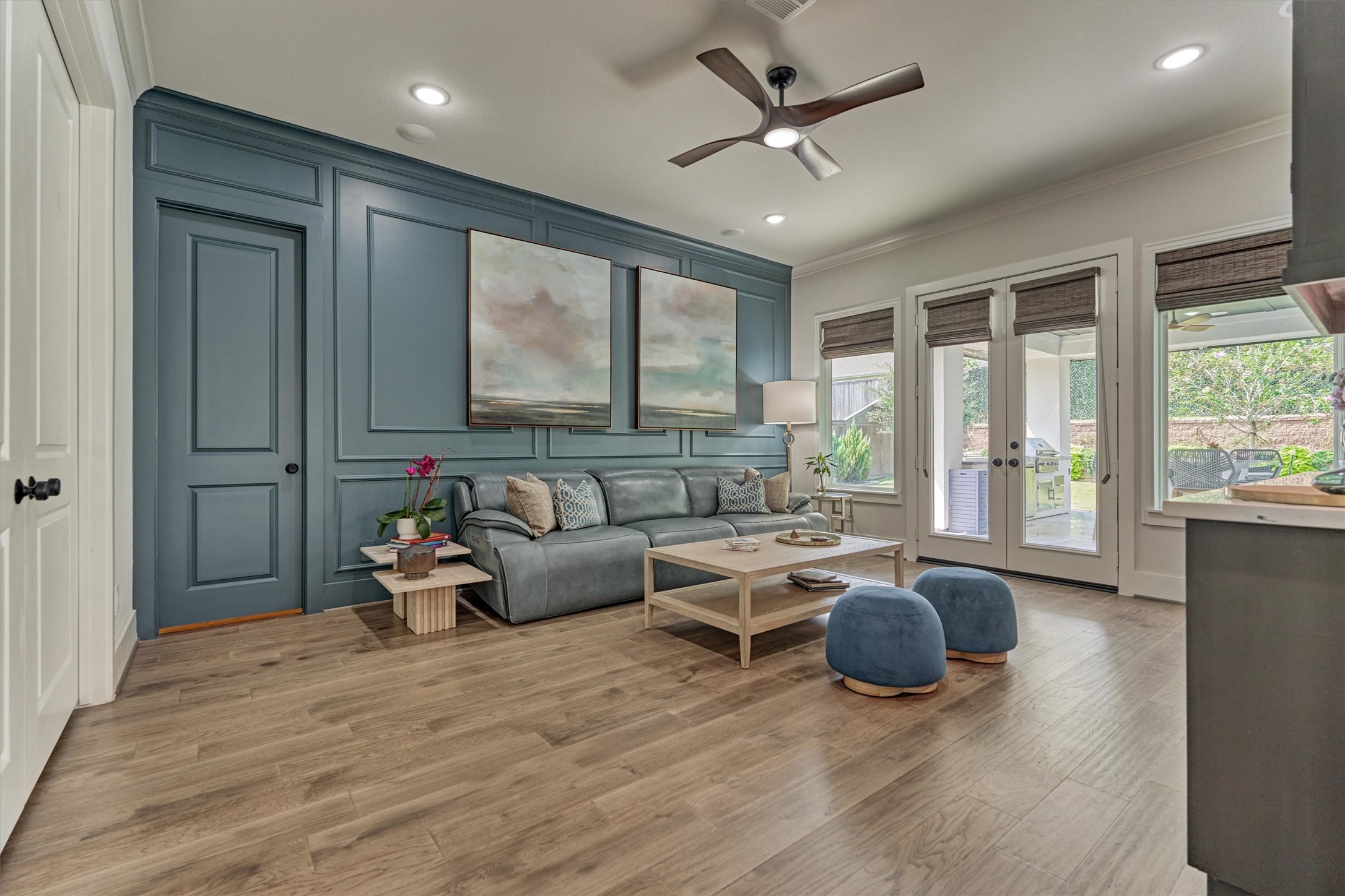 2017 Bennet Lane Conroe, TX 77384 - Photo 15 of 50 a living room with furniture ceiling fan and a large window