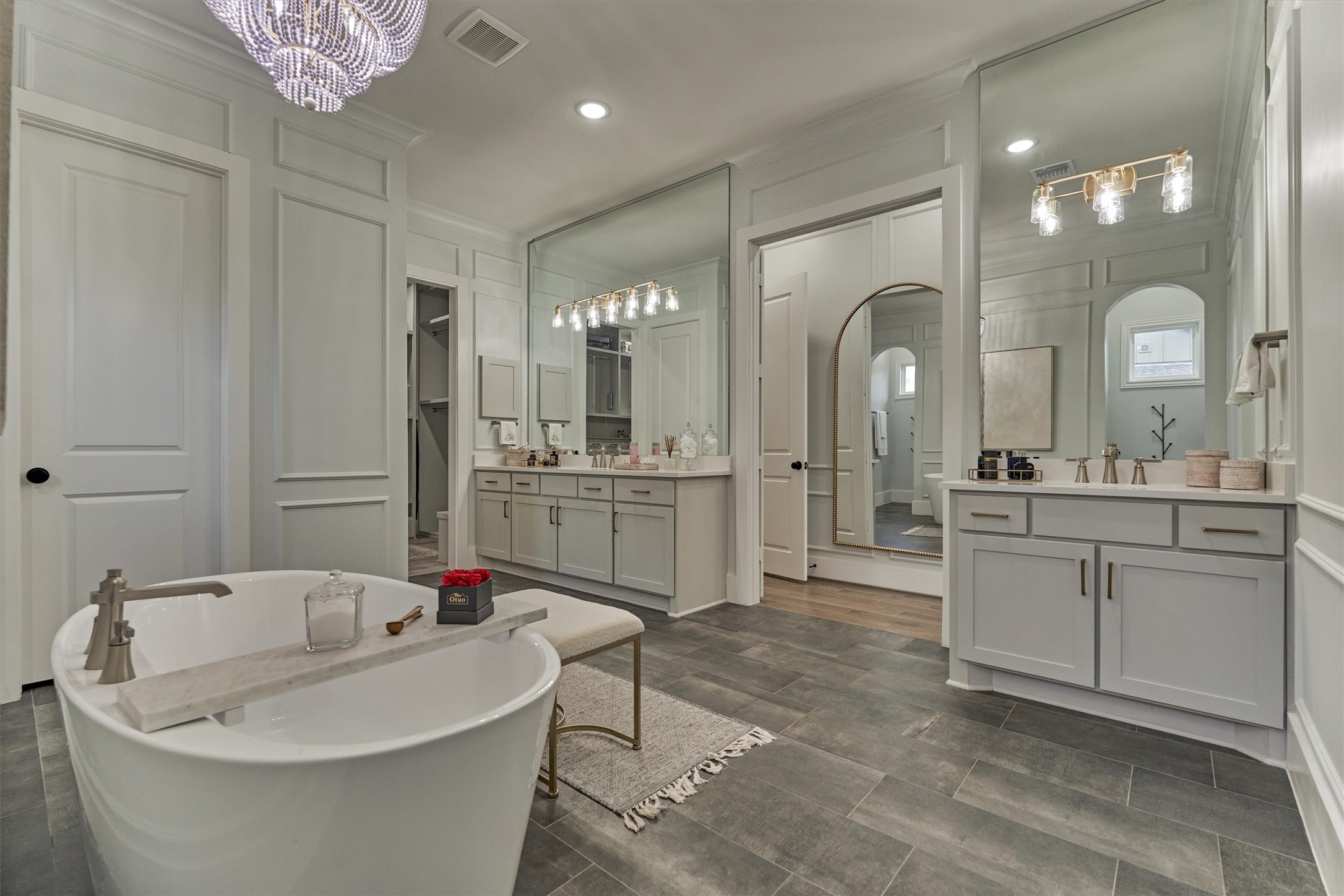 2017 Bennet Lane Conroe, TX 77384 - Photo 30 of 50 a bathroom with a sink a toilet and a mirror