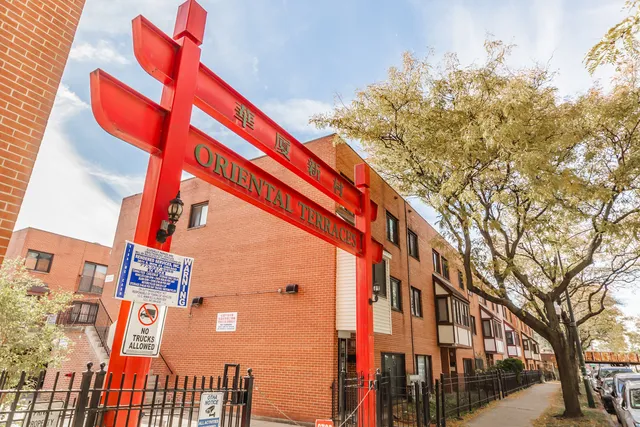a view of a building along the street