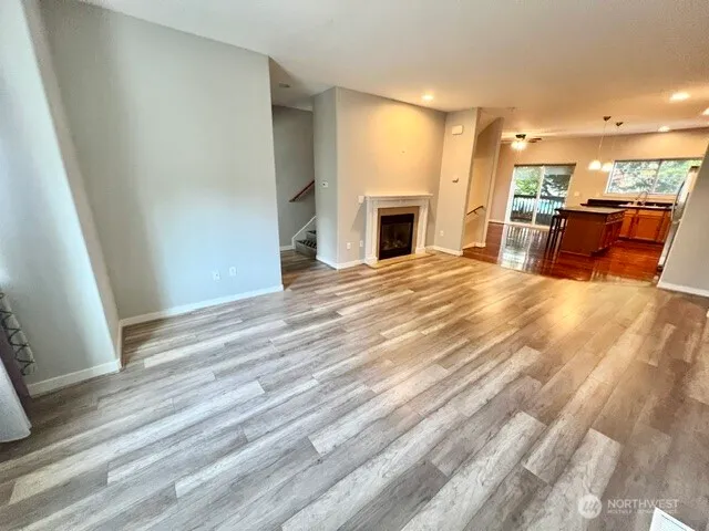 a view of a livingroom with a fireplace