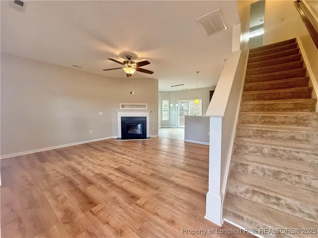 a view of main area with a fireplace