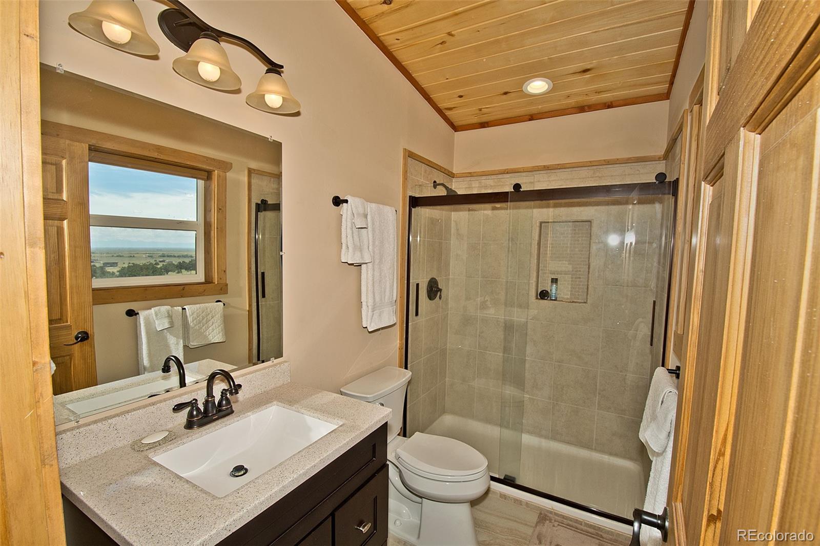 3421 Camino Del Rey Crestone, CO 81131 - Photo 36 of 41 a bathroom with a sink mirror toilet and shower