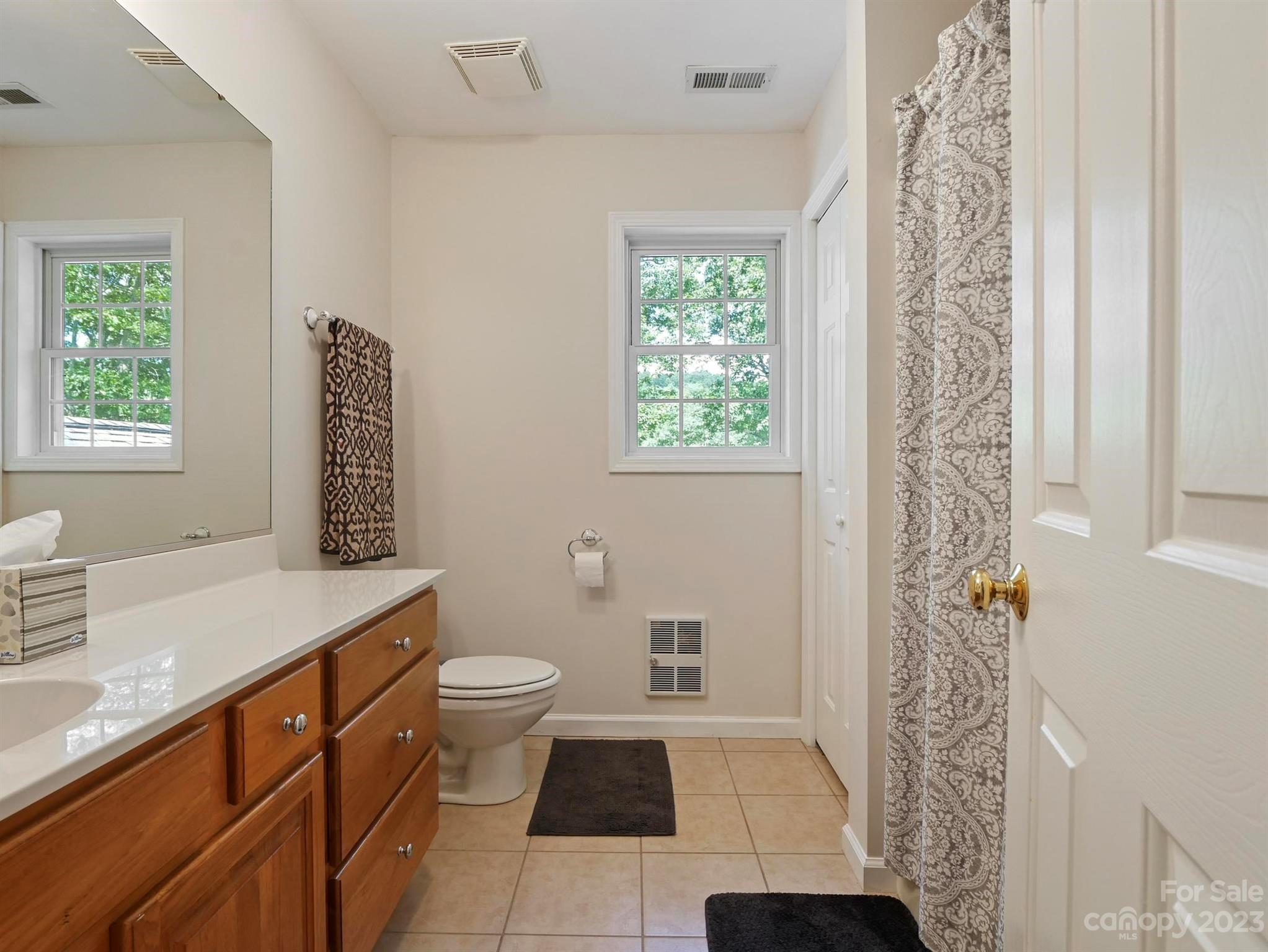 25 Falcon Crest Drive Fairview, NC 28730 - Photo 22 of 41 a bathroom with a sink a toilet a window and a shower