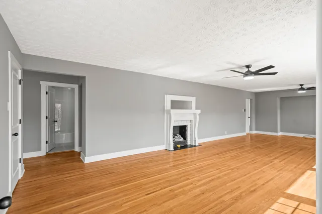 a view of a fireplace