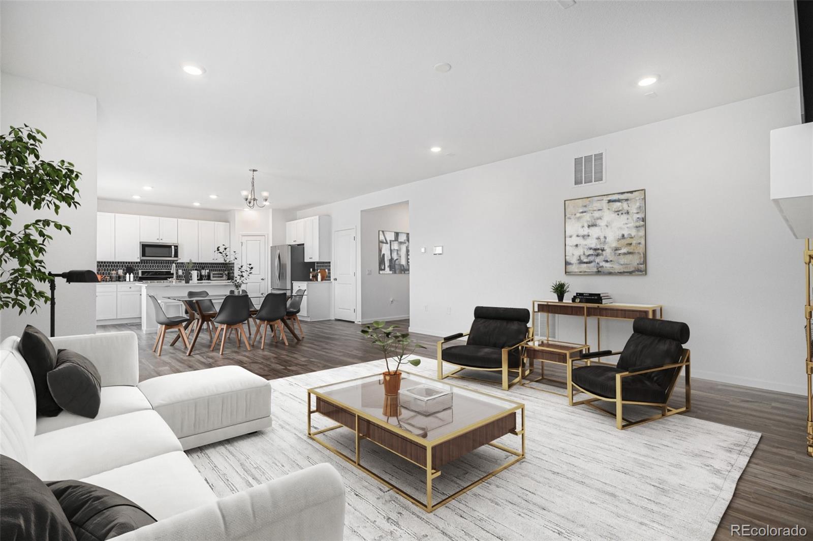 18235 Caffey Drive Parker, CO 80134 - Photo 8 of 38 a living room with furniture kitchen view and a table