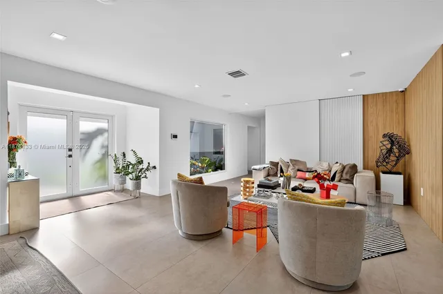 a living room with furniture