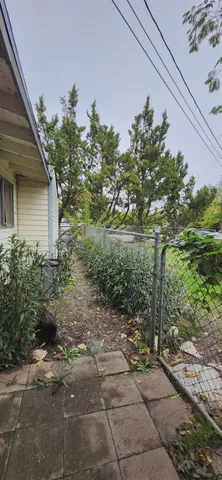 a backyard of a house with lots of green space