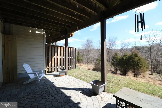 a building outdoor space with seating space