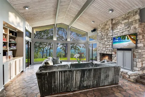 a view of outdoor space with seating area