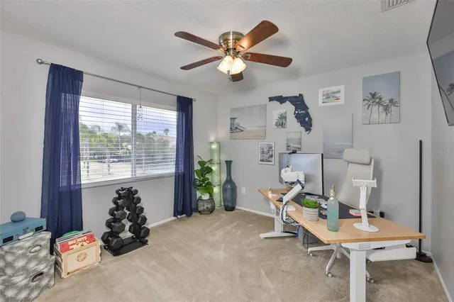 a room with furniture and windows