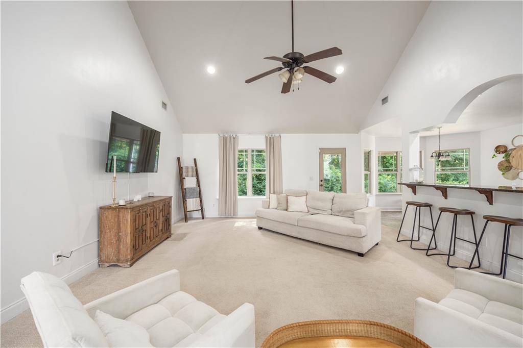 19 Isbell Road Fort Mitchell, AL 36856 - Photo 9 of 37 Vaulted ceilings, recessed lighting, and a ceiling fan