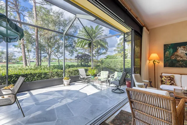 a view of porch with seating space