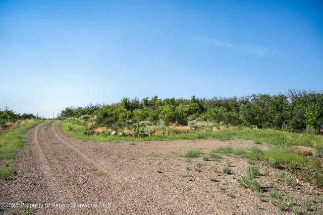a view of a yard with wooden floor and a mountain view