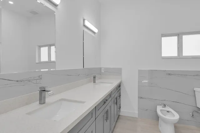 a bathroom with a sink and a toilet