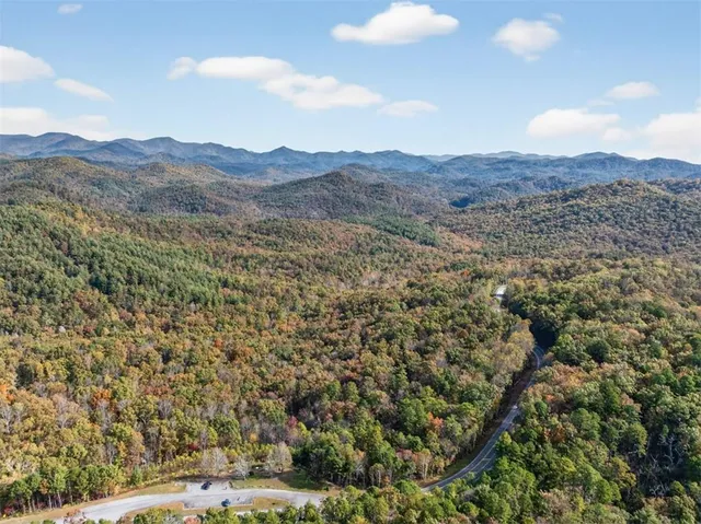 a view of a water with a mountain