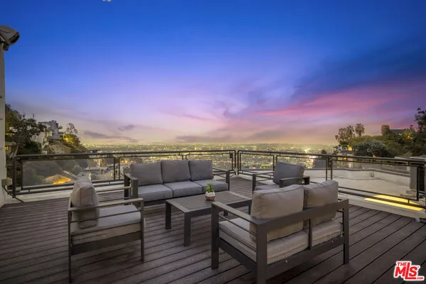 a view of a terrace with couches