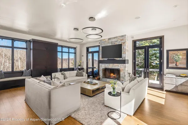 a view of a building with a bench