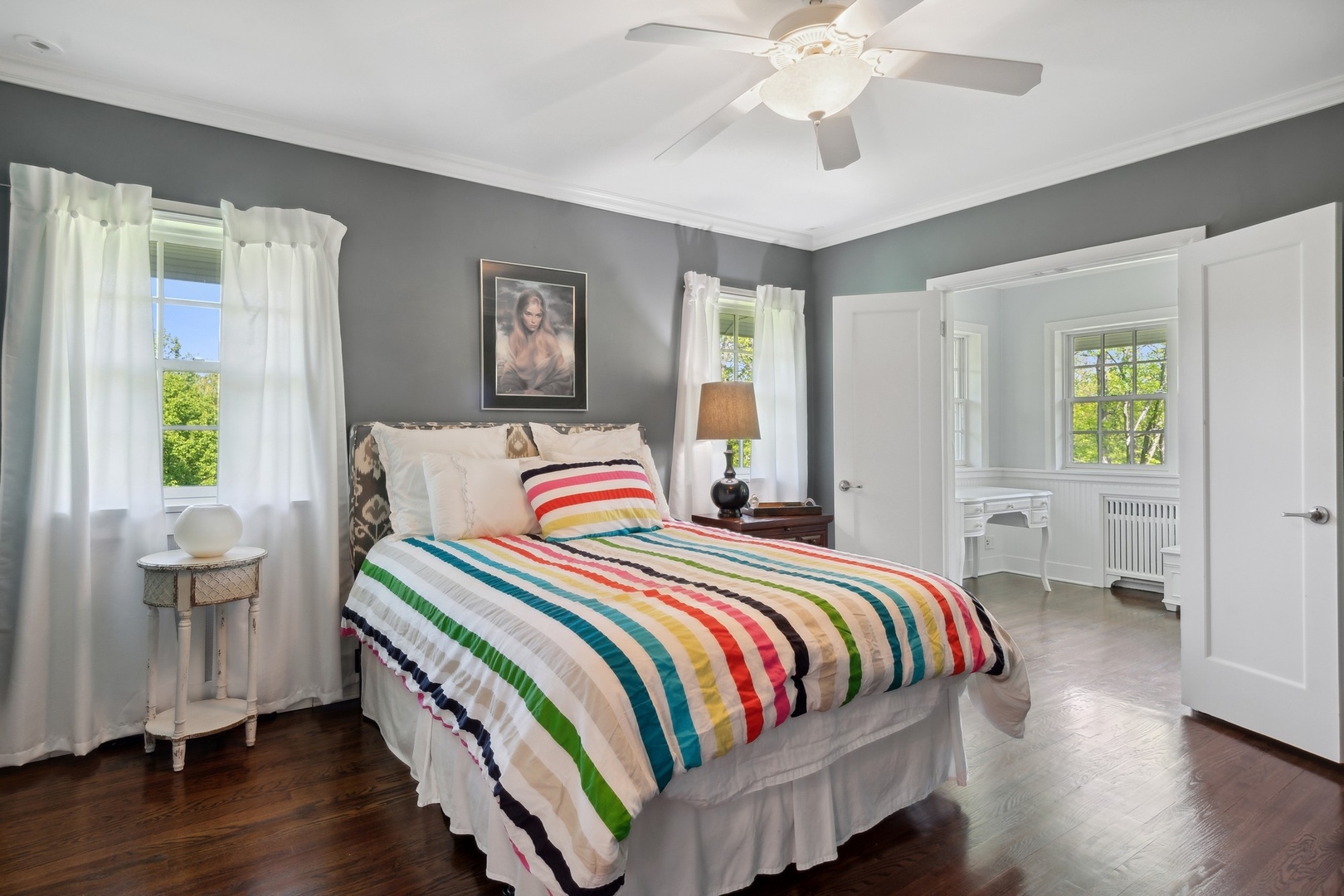 1900 Telegraph Road Bannockburn, IL 60015 - Photo 26 of 47 a bedroom with a bed and a chandelier