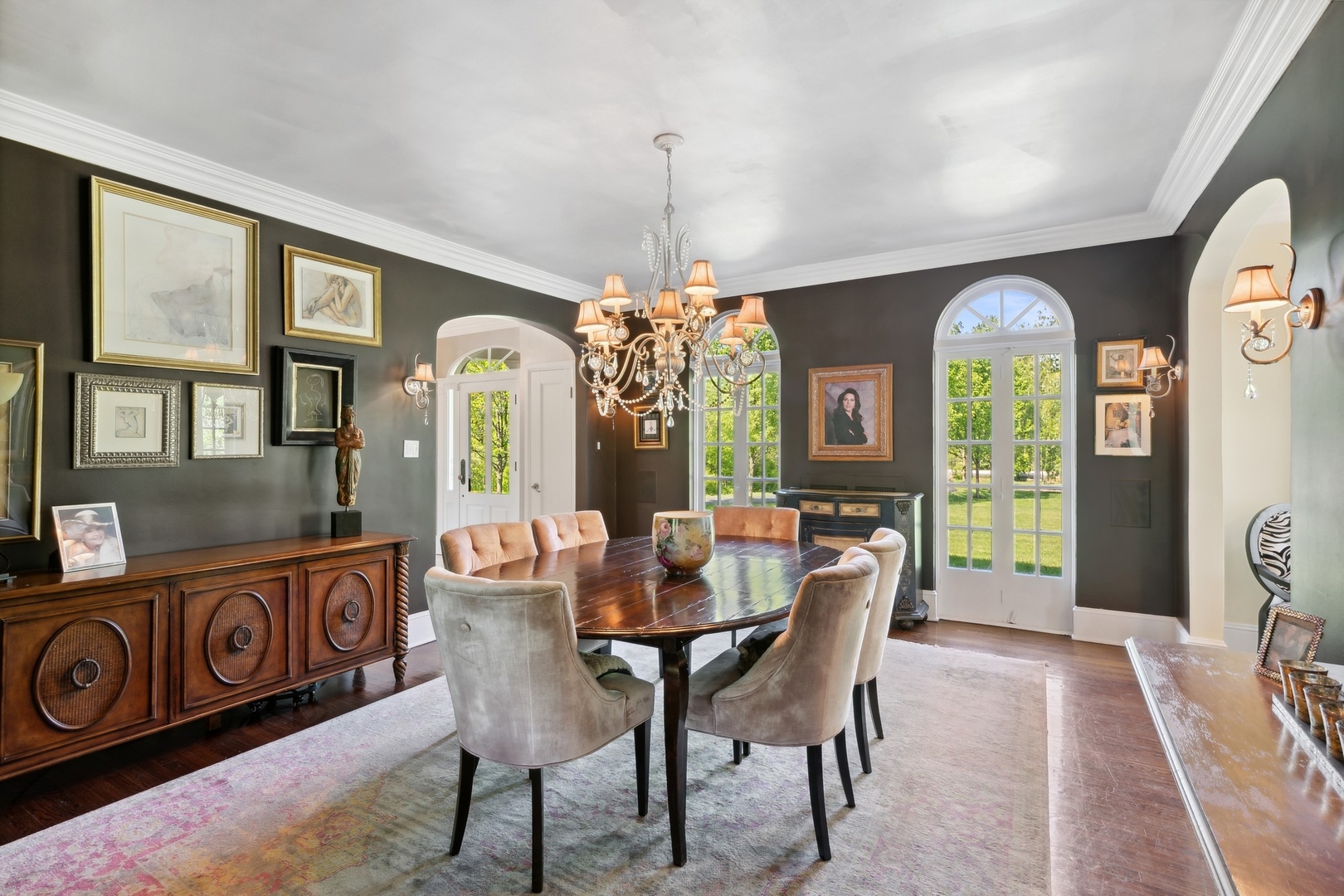 1900 Telegraph Road Bannockburn, IL 60015 - Photo 9 of 47 a view of a dining room with furniture window and wooden floor