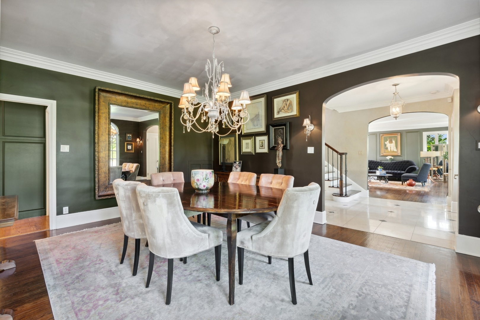 1900 Telegraph Road Bannockburn, IL 60015 - Photo 10 of 47 a view of a dining room with furniture and a chandelier