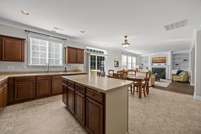a kitchen with lots of counter top space