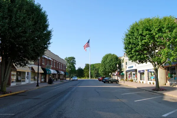a front view of a building with street view