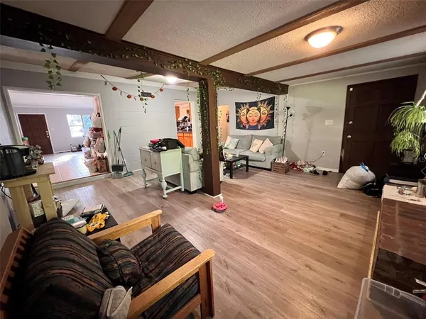 a living room with furniture