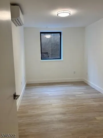 an empty room with a workbench