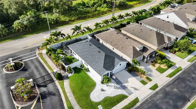 an aerial view of a city with lots of residential buildings