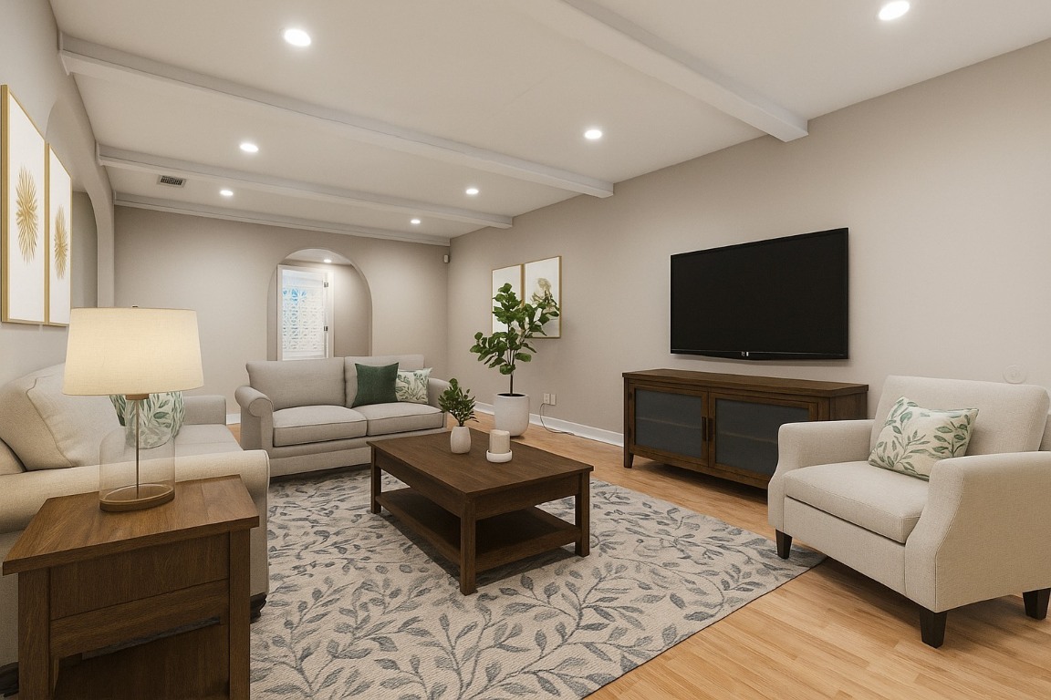 1504 West 39th 1/2 Street Austin, TX 78756 - Photo 6 of 23 a living room with furniture and a flat screen tv