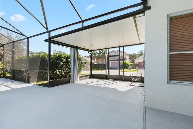 a backyard of a house with lots of green space