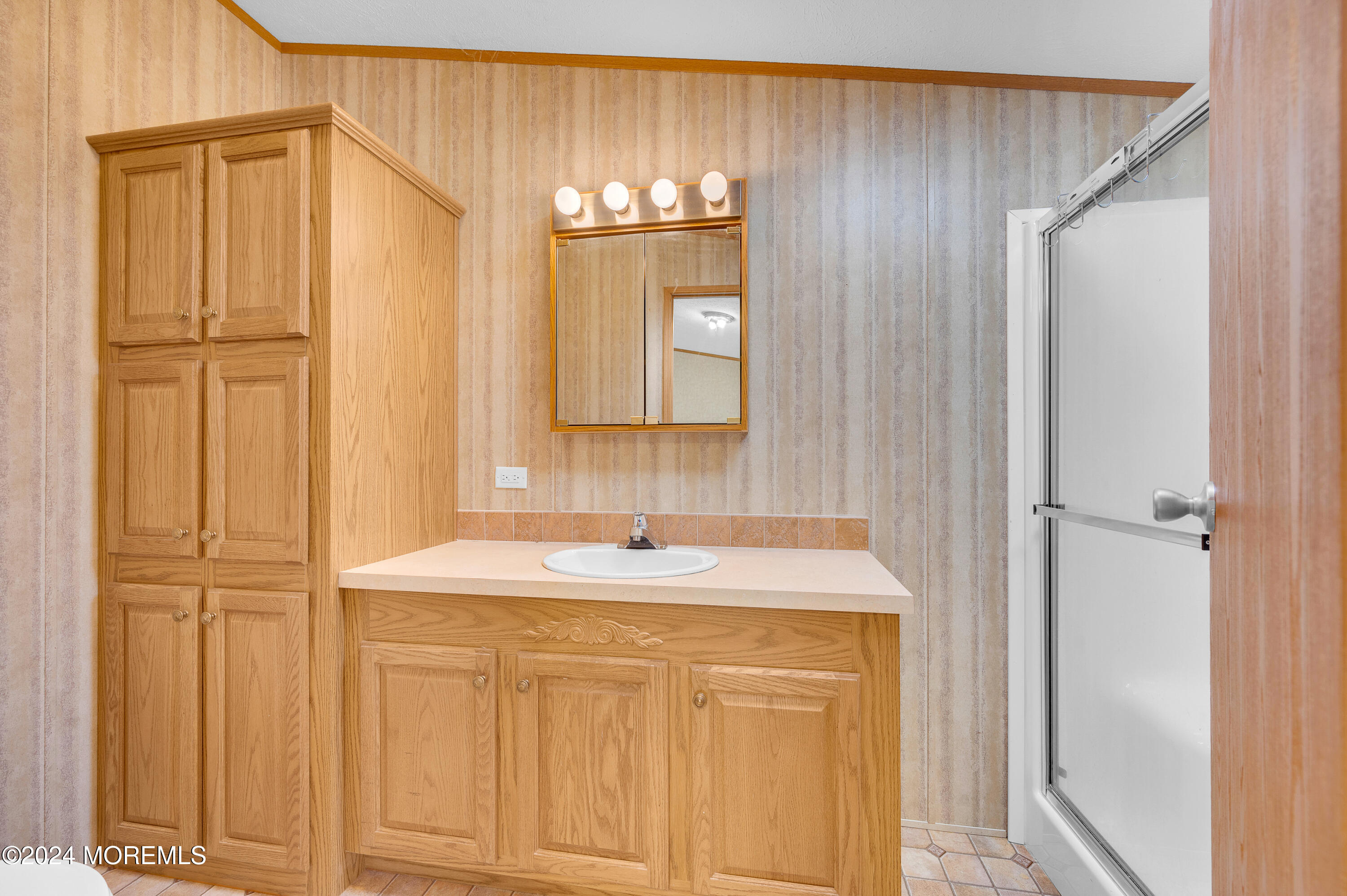 2 Baltimore Avenue Manahawkin, NJ 08050 - Photo 12 of 20 a bathroom with a sink and a mirror