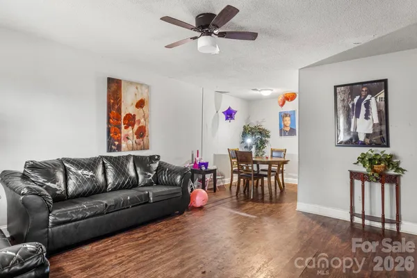 a living room with furniture