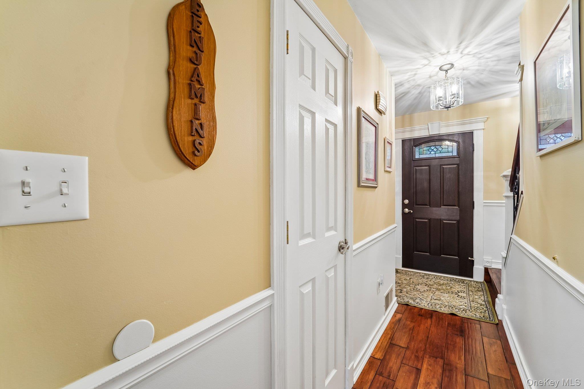 70 Darin Road Warwick, NY 10990 - Photo 5 of 35 Custom front door - foyer with wainscoting trim