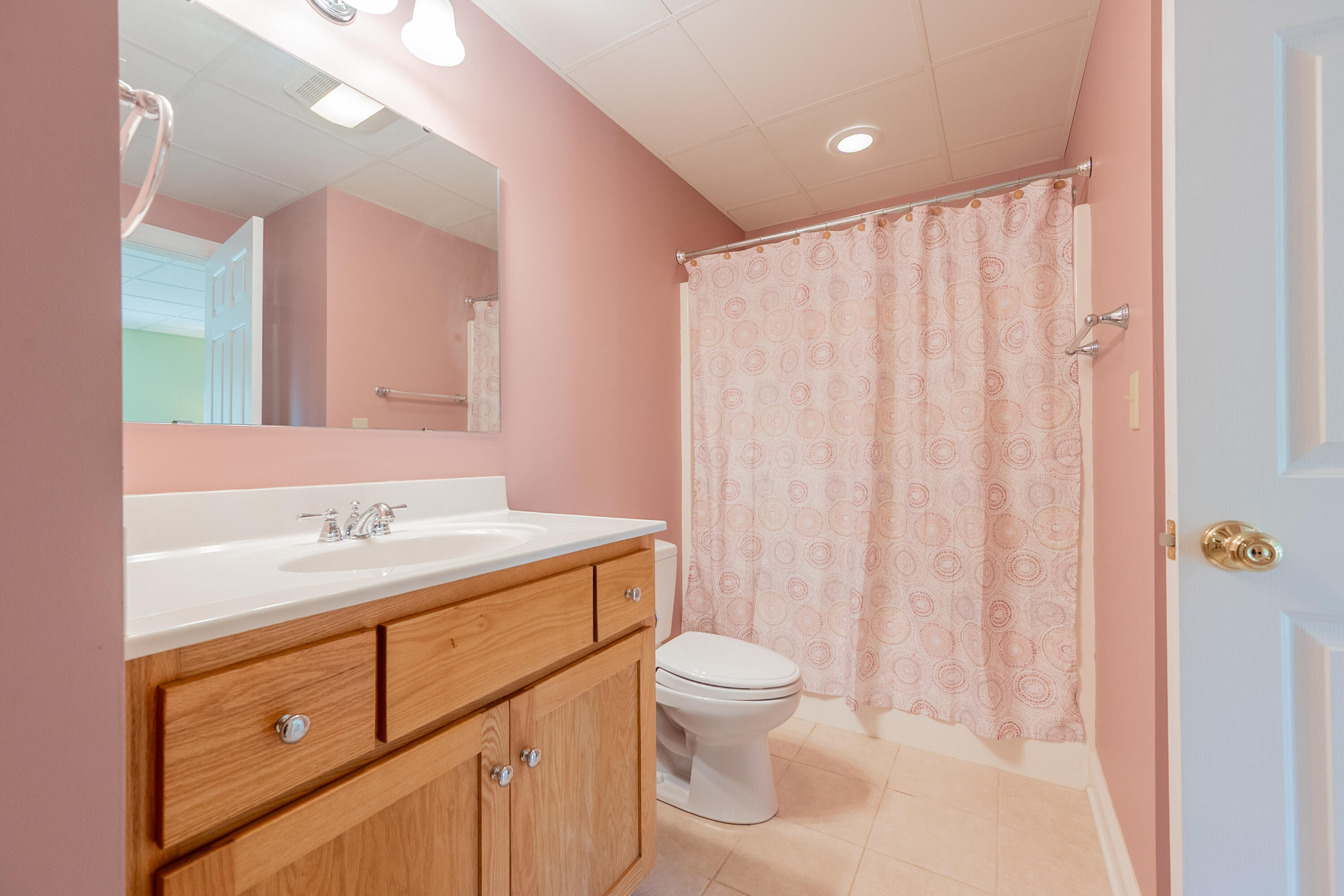 254 Dusty Mile Road Northwest Willis, VA 24380 - Photo 66 of 122 a bathroom with a sink a toilet a mirror and shower curtain